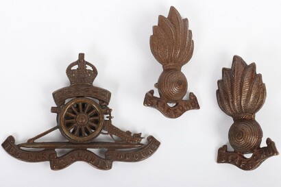 Staffordshire Territorial Artillery Officers Cap and Collar Badge Set