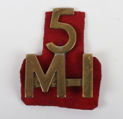 Boer War 5th Mounted Infantry Slouch Hat Badge