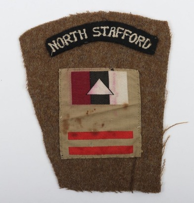 WW2 North Staffordshire Regiment 2nd Battalion 1st Infantry Division Battle Dress Combination Insignia,