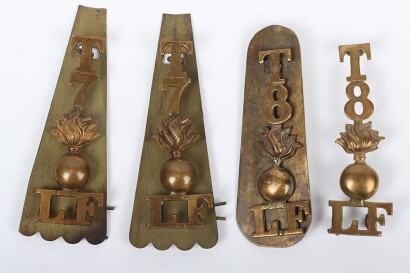 7th and 8th Territorial Battalions Lancashire Fusiliers Brass Shoulder Titles