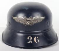 Third Reich Luftschutz Gladiator Pattern Steel Helmet