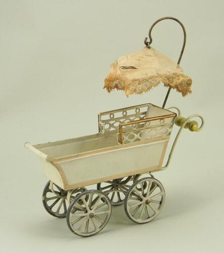 A Marklin tinplate pram doll carriage, German circa 1909,