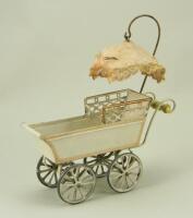 A Marklin tinplate pram doll carriage, German circa 1909,