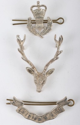 Hallmarked Silver Queens Own Highlanders Officers Bonnet Badge