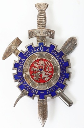 Czechoslovakian 1939-1945 Supreme Council of Soldiers and Workers Breast Badge,