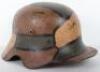 Imperial German M-18 Cut-Out Camouflaged Steel Combat Helmet - 2