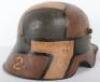 Imperial German M-18 Cut-Out Camouflaged Steel Combat Helmet - 3