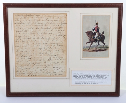 Peninsula War - Handwritten Letter of Captain T M Hayes 11th Light Dragoons, Describing Action Against