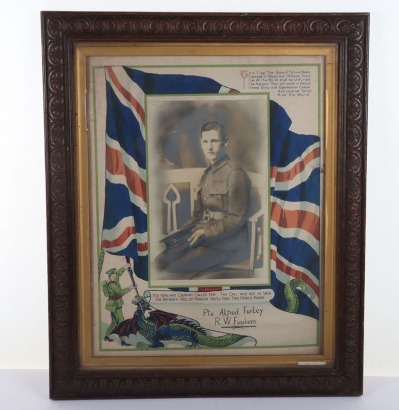 WW1 Royal Welch Fusiliers Memorial Framed Photo and Print.
