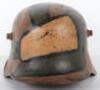 Imperial German M-18 Cut-Out Camouflaged Steel Combat Helmet - 10