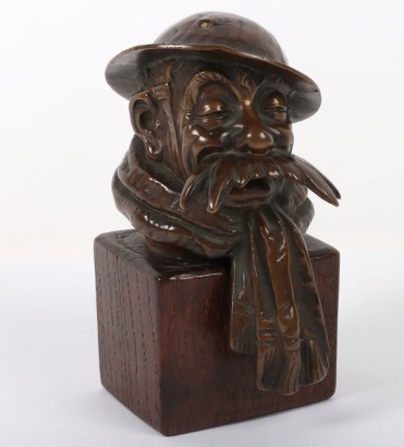 WW1 Bronze Bruce Bairnsfather 'Old Bill' Mascot
