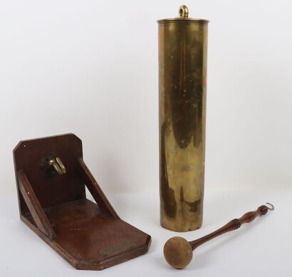 WW1 Trench Art Bell Ringer, 75mm Shell from Hebuterne 1915, 5th Glosters.