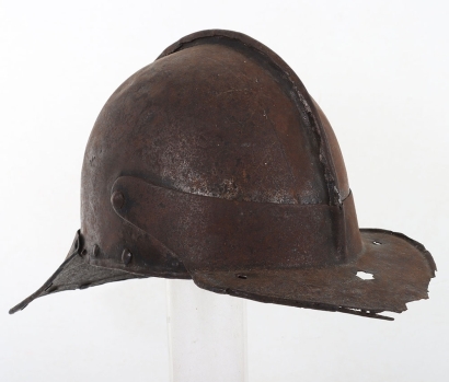 English Civil War Period Lobster Tail Helmet 'Dutch Pot',