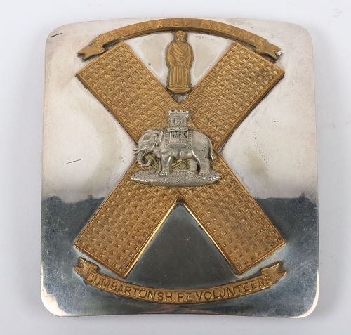 Scottish Dumbartonshire Volunteers Officers Shoulder Belt Plate