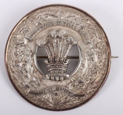 The Prince of Wales Royal Regiment of Renfrew Militia Officers Plaid Brooch in Case of Issue - 2