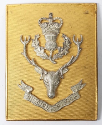 Scottish Queen&rsquo;s own Highlanders officer&rsquo;s Silver & Gilt Shoulder Belt Plate