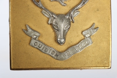 Scottish Queen&rsquo;s own Highlanders officer&rsquo;s Silver & Gilt Shoulder Belt Plate - 3