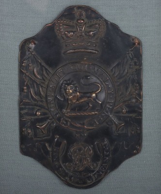 Rare Georgian 4th (Kings Own) Regiment of Foot Stovepipe Shako Plate - 2