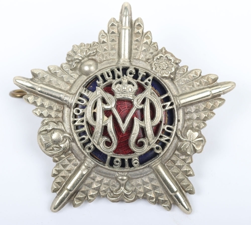 WW1 Guards Machine Gun Battalion Officers Silver Cap Badge.