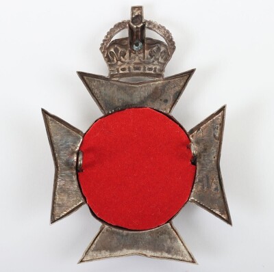 7th Cyclist Btn Welsh Regt Officers Silver Helmet Plate c1908-14. - 3