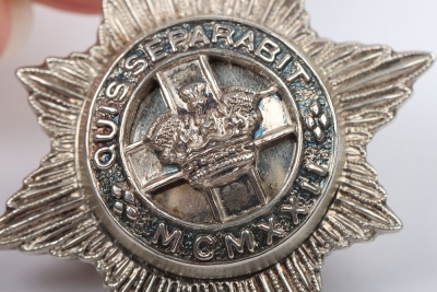 Hallmarked Silver 4th / 7th Dragoons Officers Cap Badge - 6
