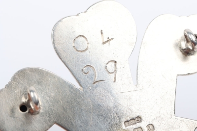 Hallmarked Silver Officers Cavalry Arm Badge - 5