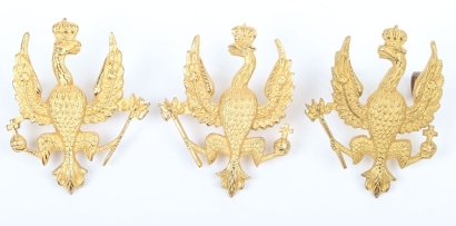 14th Kings Hussars Officers Cap and Collar Badge Set