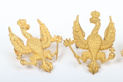 14th Kings Hussars Officers Cap and Collar Badge Set - 5
