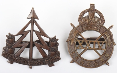 WW2 War Raised 24th Lancers Officers Cap Badge