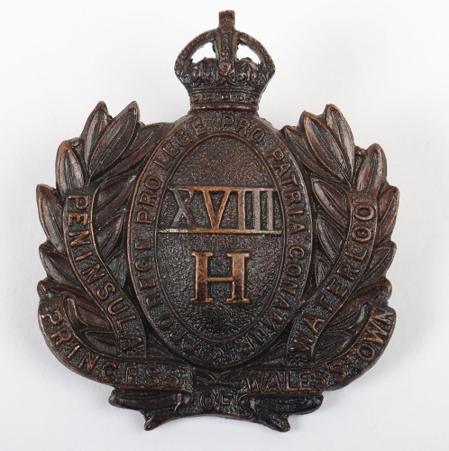 18th Princess of Wales Own Hussars Officers Cap Badge