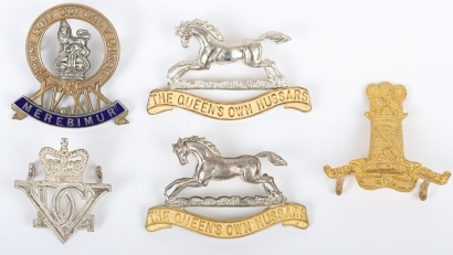 5x British Cavalry Regiments Officers Cap Badges