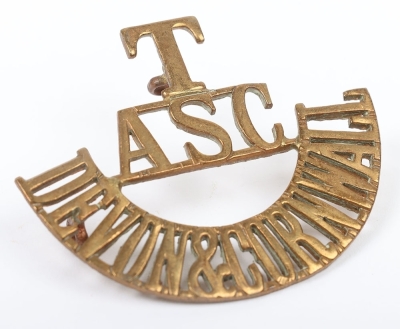 Scarce Army Service Corps Devon & Cornwall Territorial Shoulder Title - 5