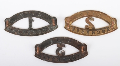 WW1 1st, 2nd and 3rd City of Manchester Pals Battalions Shoulder Titles - 2