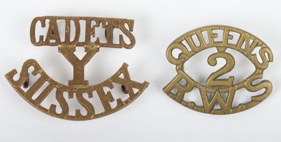 2nd Queens Royal West Surrey Regiment Shoulder Title