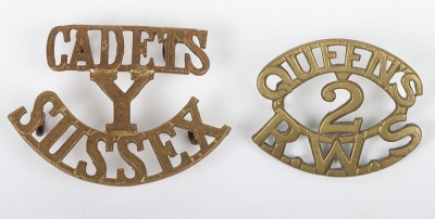 2nd Queens Royal West Surrey Regiment Shoulder Title