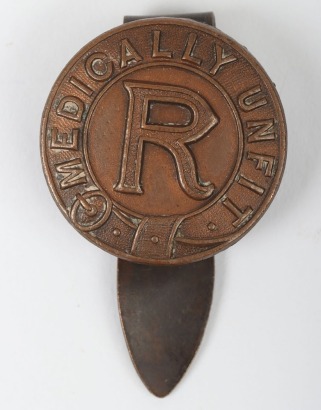 WW1 Medically Unfit Lapel Badge