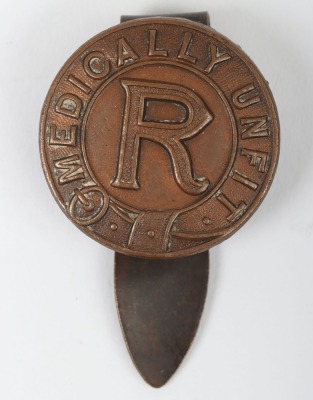 WW1 Medically Unfit Lapel Badge