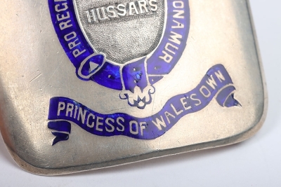 Hallmarked Silver and Enamel 18th Princess of Wales Own Hussars Waist Belt Clasp - 5