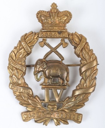 Victorian Indian Army 4th Madras Pioneers Headdress Badge
