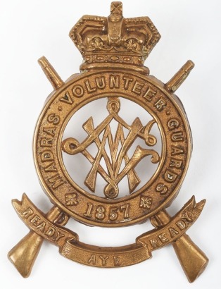 Victorian Indian Army Madras Volunteer Guards Headdress Badge