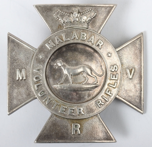 Scarce Victorian Indian Army Malabar Volunteer Rifles Headdress Badge