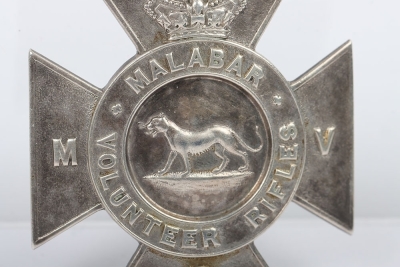 Scarce Victorian Indian Army Malabar Volunteer Rifles Headdress Badge - 5