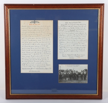 Battle of Britain Interest - Handwritten Account by Group Captain John Alexander Kent DFC & Bar, AFC, Detailing Combat with German Me-109's on 2nd November 1940, Whilst with No92 Squadron Stationed at Biggin Hill,