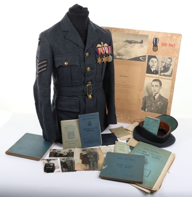 WW2 RAF Czech Spitfire Pilots Grouping, 313 Squadron, Logbook, Uniform, Photographs and Ephemera. - 2