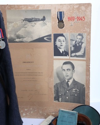 WW2 RAF Czech Spitfire Pilots Grouping, 313 Squadron, Logbook, Uniform, Photographs and Ephemera. - 9