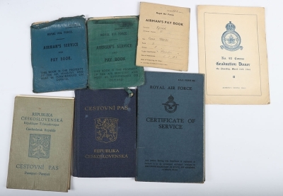 WW2 RAF Czech Spitfire Pilots Grouping, 313 Squadron, Logbook, Uniform, Photographs and Ephemera. - 11