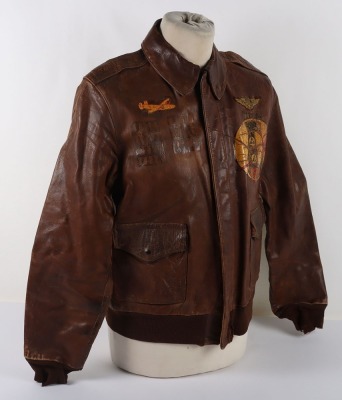 WW2 USAAF Painted A2 Flying Jacket, 15th Air Force, 450th BG, 720th Bomb Squadron - 6