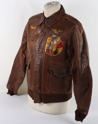WW2 USAAF Painted A2 Flying Jacket, 15th Air Force, 450th BG, 720th Bomb Squadron - 8