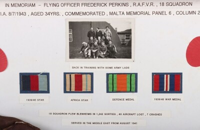 WW2 RAF Memorial Display Board, Malta Air Defence, KIA, 18 Squadron. - 9