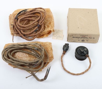 WW2 RAF Q Type Wiring Looms x2 and Type 48 Microphone, Boxed.